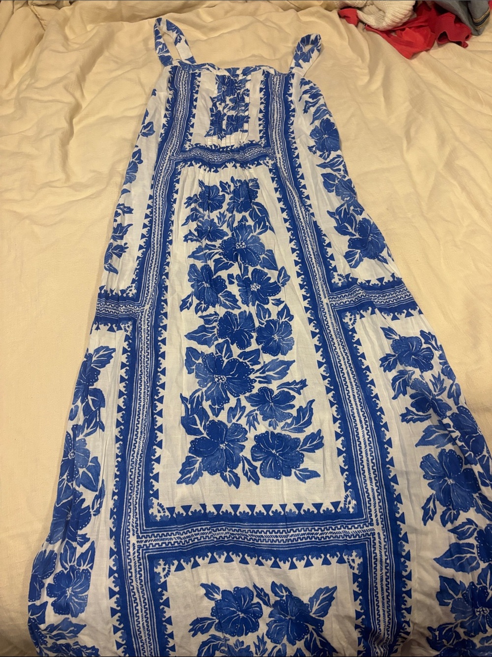 Sonoma Blue and White Floral Maxi Skirt
